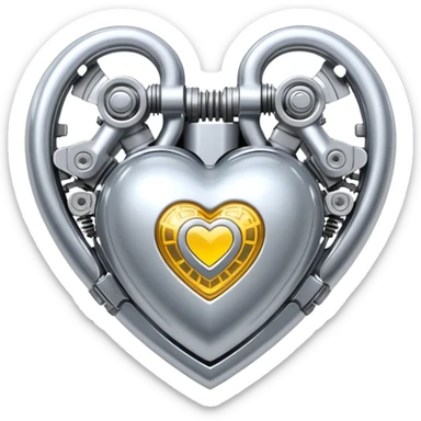 sorayama heart glossy metal parts mechanism sfw sticker