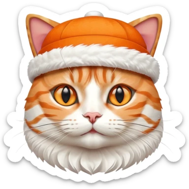 cat wearing a hat made out of sushi sticker