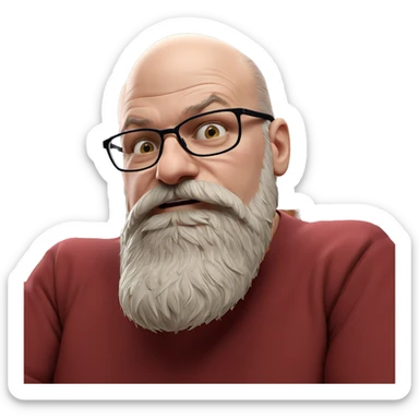 old man with glasses indoors sticker