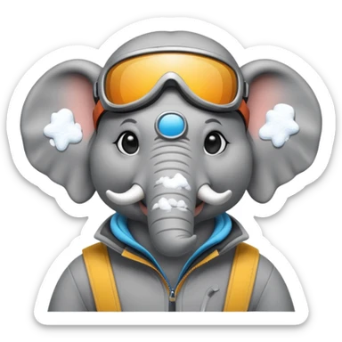skiing elephans sticker