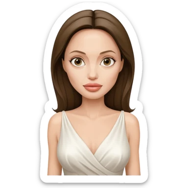 Angelina Jolie, white dress sticker