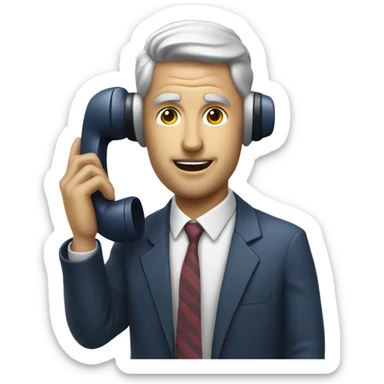 Man with Rotary Phone for a head sticker
