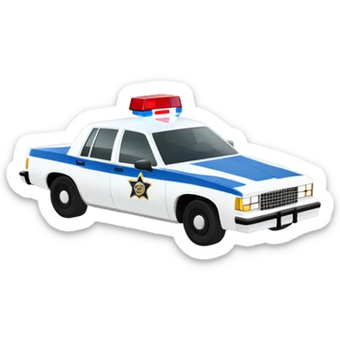 Chevrolet 1986 Blue and white Police Car  sticker