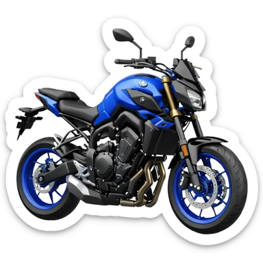 Yamaha MT-07 motorcycle parked with helmet sticker