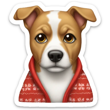 Dog wearing christmas PJs sticker