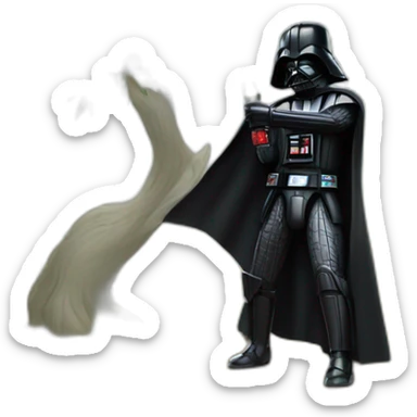 Darth Vader hitting an olive tree with a lightsaber sticker