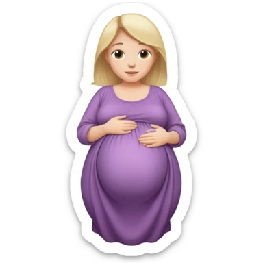 heavily pregnant woman with very large overdue belly sticker