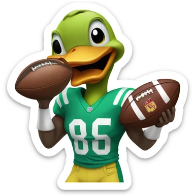 Dead duck playing football  sticker