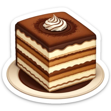 Tiramisu cake slice sticker