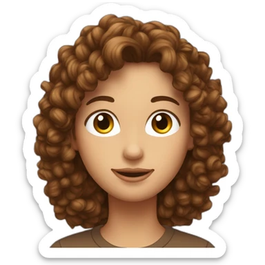 une meuf brun avec les cheveux bouclé et long sticker