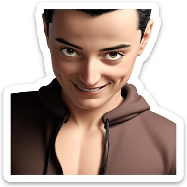 smiling boy with black hair sticker