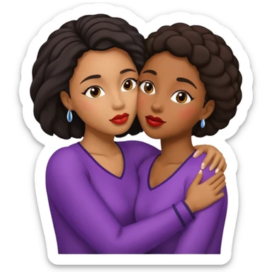 Lesbian kiss African American sticker