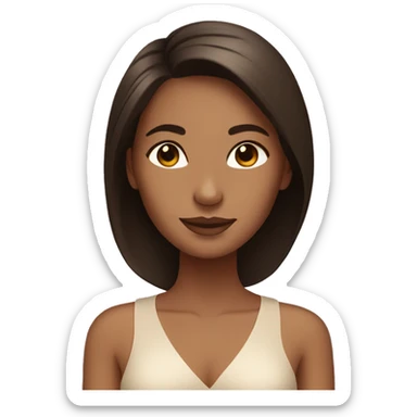 Light tan girl with dark brown hair getting a spa treatment sticker