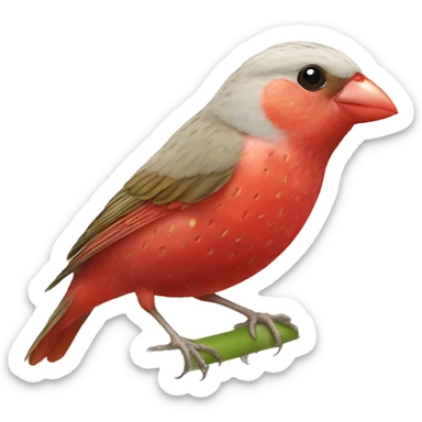 strawberry finch sticker