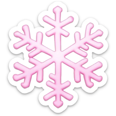 Snowflake made out of light pink hearts ￼ sticker