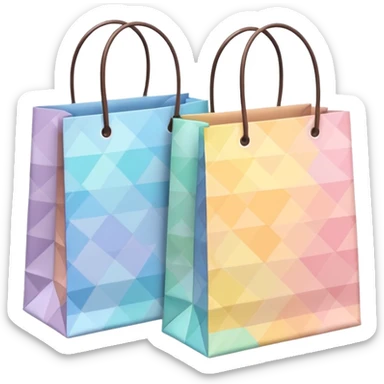 2 aesthetic shopping bag with pattern sticker