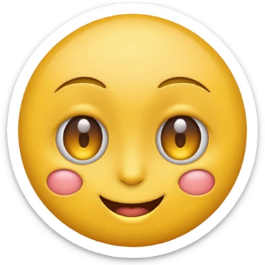 Emoji, yellow round, one eye winking face sticker