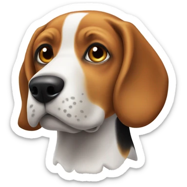 A beagle face emoji similar to the dog face emoji but a beagle dacsund  sticker