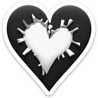 Black broken hear sticker