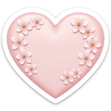 white heart emoji with subtle sakura petal texture sticker