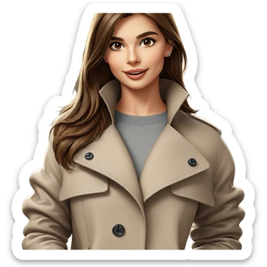 smiling girl with brown hair sticker