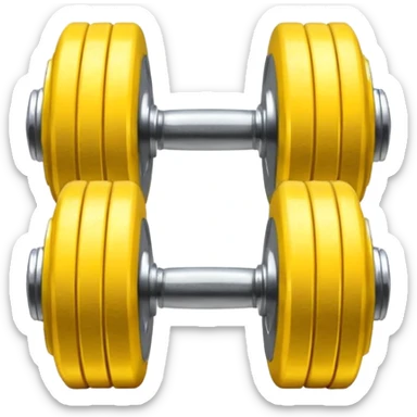 Yellow Gym emoji curling dumbbell  sticker