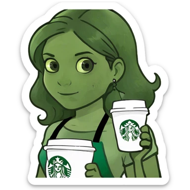 A white brunette with Starbucks  sticker