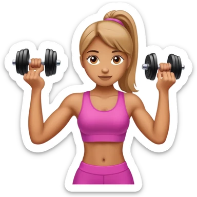 girl lifting a dumbbell sticker