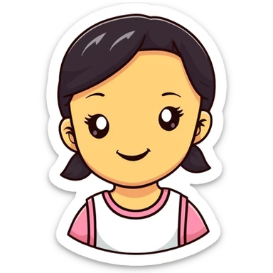 naughty girl making mischief sticker