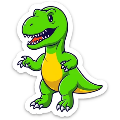 man T-Rex cartoon sticker sticker