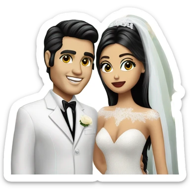elvis presley and cindy kimberly together at their wedding  sticker