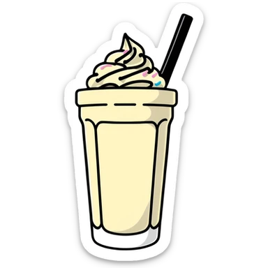 vanilla milkshake with sprinkles sticker