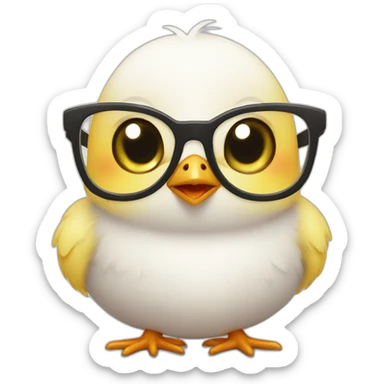 baby chick with specs sticker