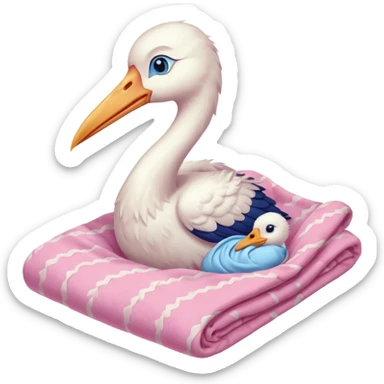 Cigueña cargando un bebé sticker