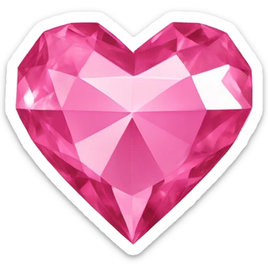 Pink diamond heart sticker