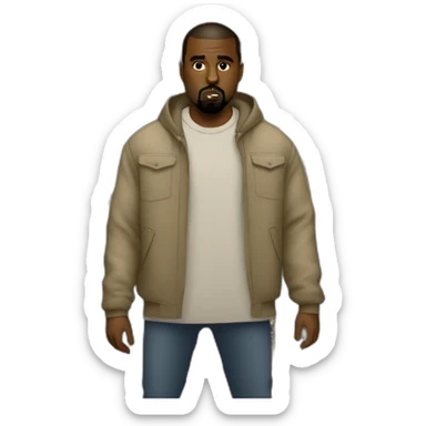 kanye west standing in a croud with a straight face sticker