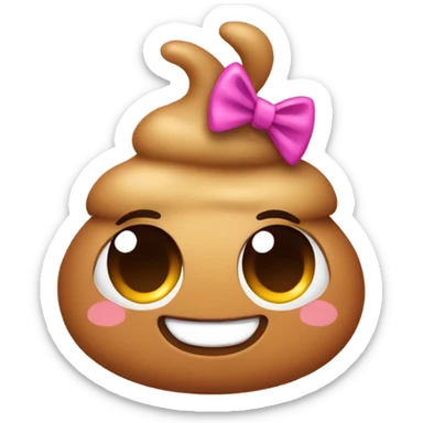 A poop emoji with a bow sticker