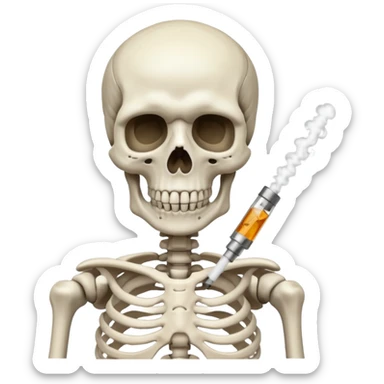 skeleton with vape in hand sticker
