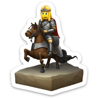 Zwei Tempelritter auf einem Pferd sticker