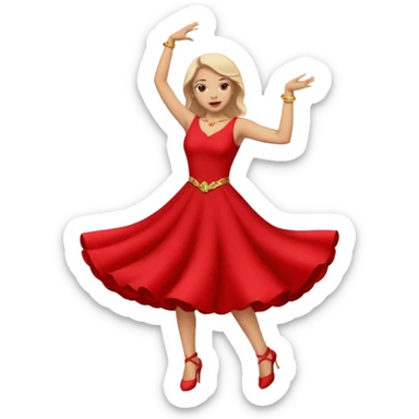 Dancing Person in a red dress sticker
