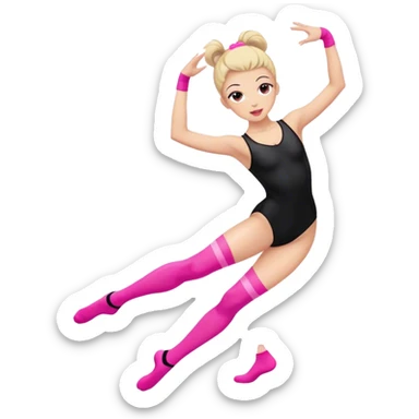 sport dancer in black leotards and pink socks who talk sticker