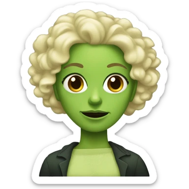 Frankenstein’s monster as a woman with blonde curly hair  sticker