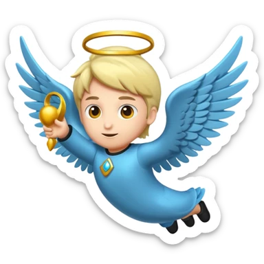 Persona Calva con alas volando sticker