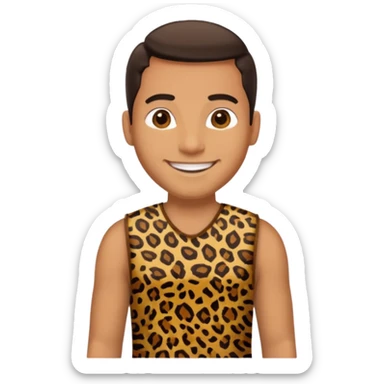 man with dress animal print \ sticker