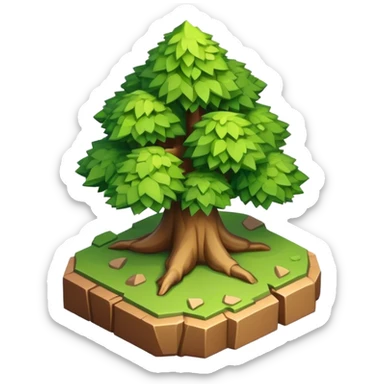 isometric view rugged small tree sticker