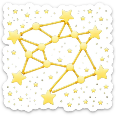 Pixel art icon of a glowing constellation made of connected stars, symbolizing knowledge paths and courses. 
Minimalistic, clean pixel style, soft glow, readable at small size, centered, no background, designed for dark UI.
 sticker