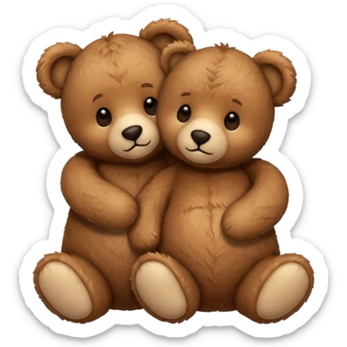 2 fluffy Teddy bears in love sticker
