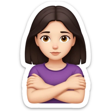 Girl with arms crossed around her neck sticker