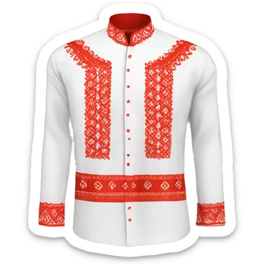  Shirt  vyshyvanka, white with red round embodiary on sleeves sticker