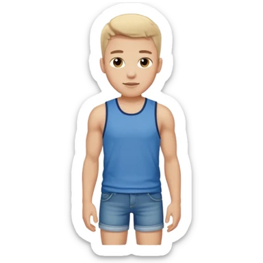 handsome athlete male denim shorts sticker